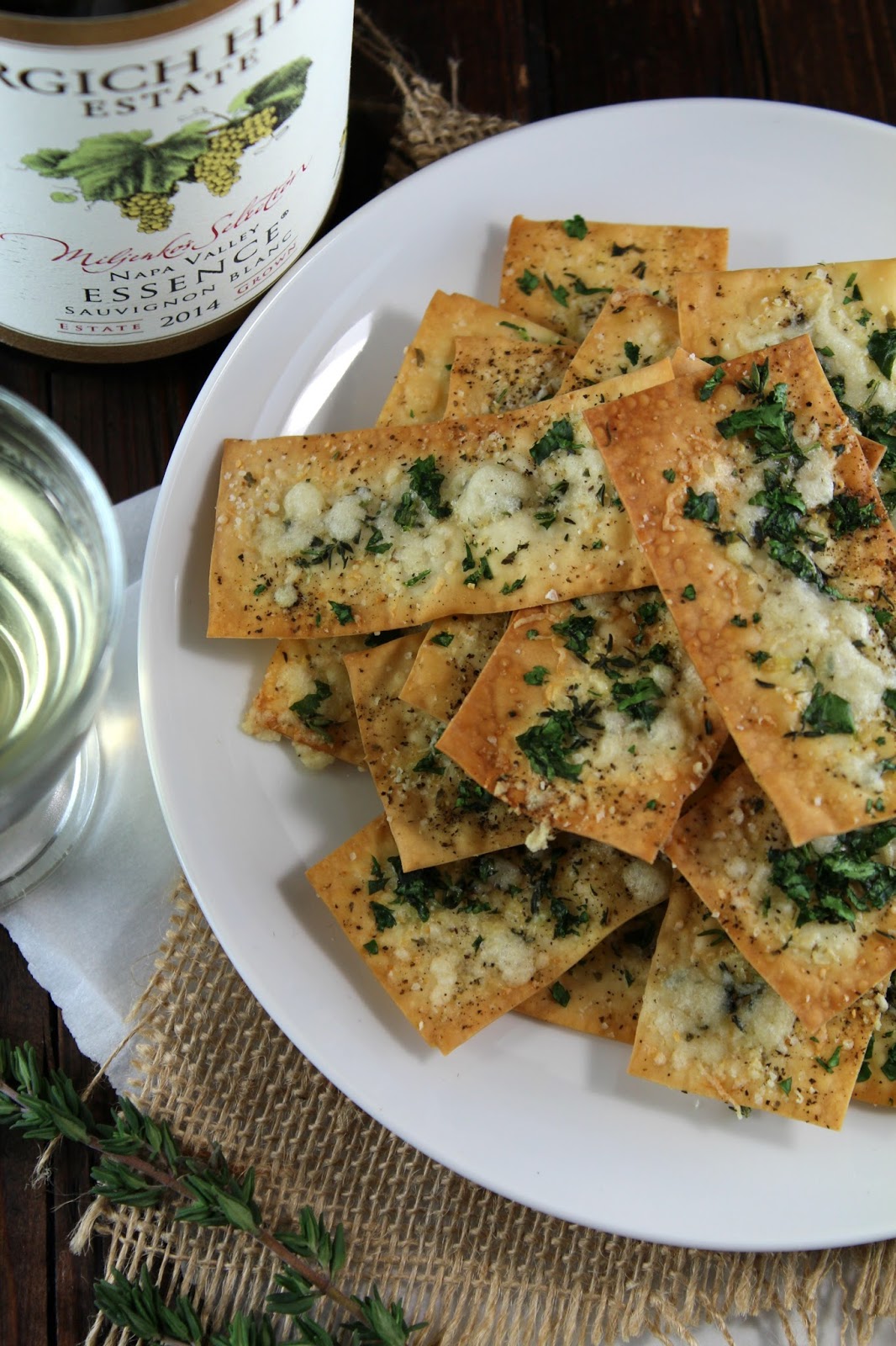 Authentic Suburban Gourmet Parmesan and Thyme Wonton Crackers Friday