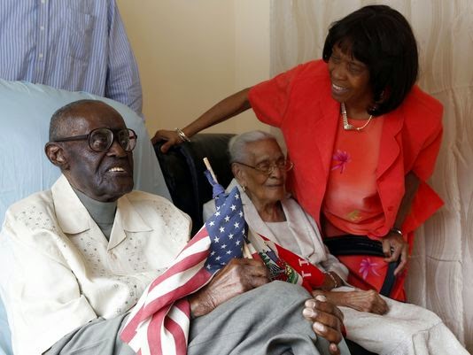 Duranord Veillard celebrates 82 years of marriage with his wife