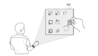 Samsung patent smartwatch projector screen