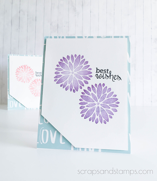 Best Wishes Floral cards by Nicole Picadura | Fanciful Florals Bold Flower Stamp set by Newton's Nook Designs