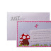 Baptism invitations with a mushrooms pattern for girl C1010