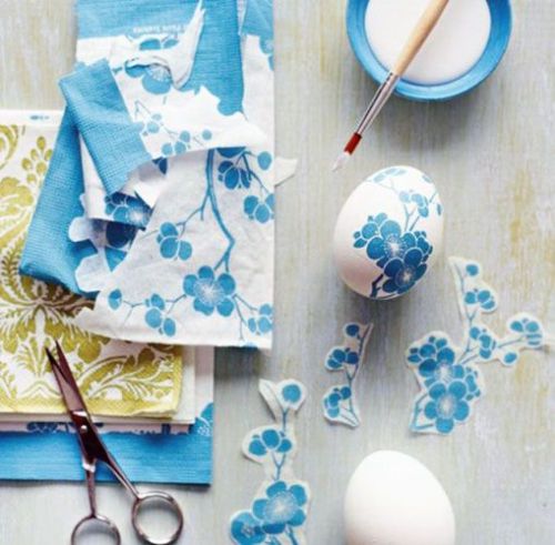 colorful decoupage Easter eggs