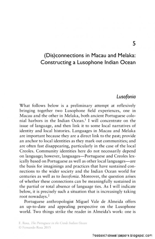 Disconnections in Macau and Melaka Constructing a Lusophone
