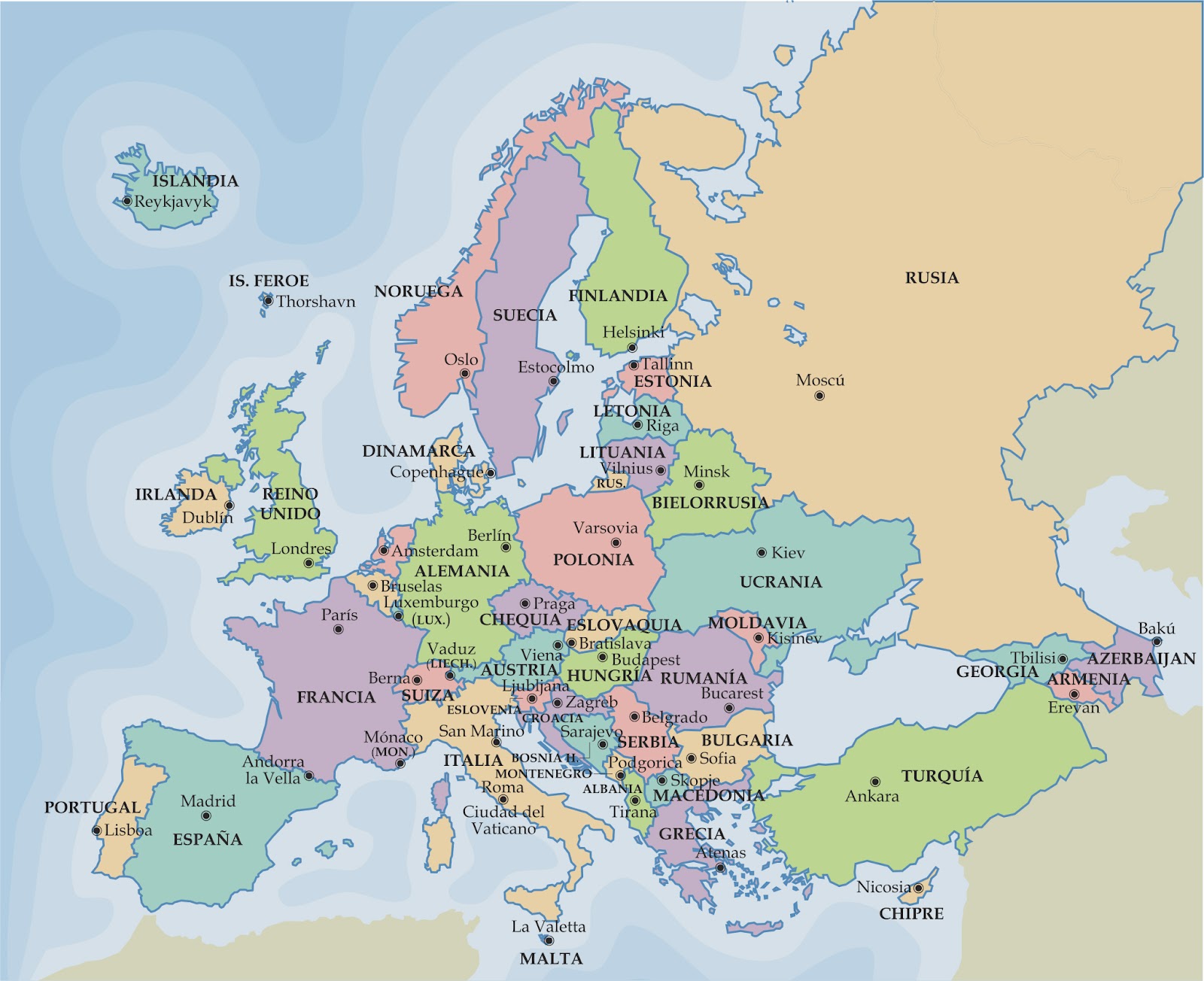 Blog De Sociales Del Ies Sierra De Mijas Repaso Mapa Político Europa
