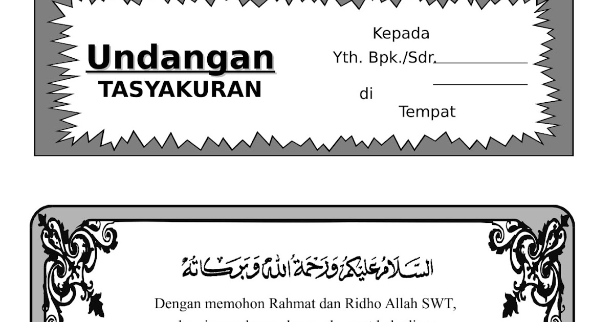 contoh undangan tasyakuran: Contoh Surat Undangan Tasyakuran