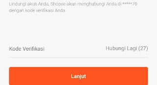 Kode OTP pendaftaran rekening Bank shopee