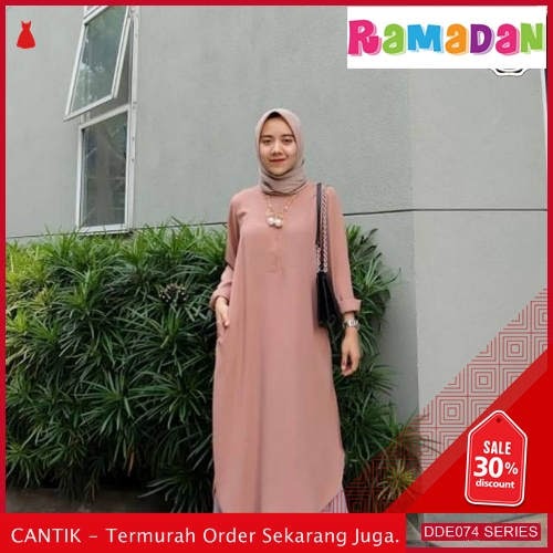 DDE074P40 Promo Baju Muslimah Dress Lebaran Gamis 2019 Syari BMGShop