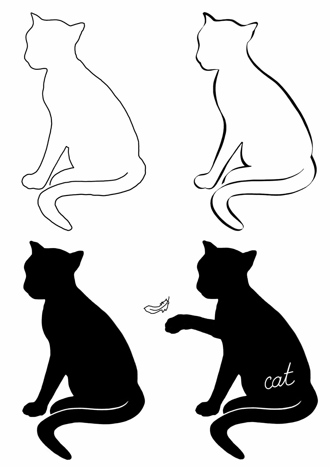 "Stickideen": Katzensilhouette "Stickideen": Katzensilhouette