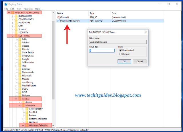 Disable-Windows-Defender-on-Windows-10-Using--Registry