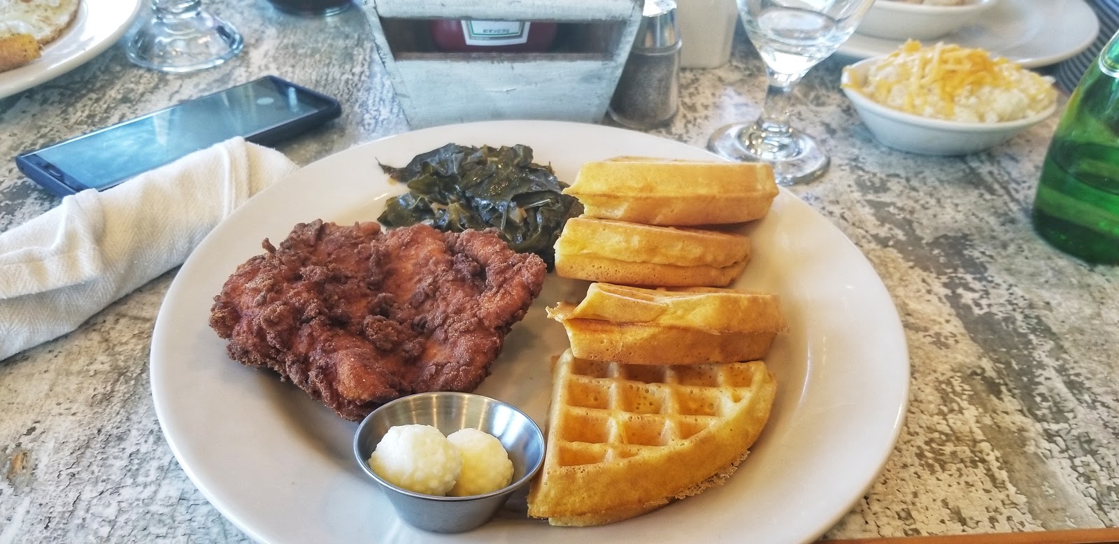 Chicken and Waffles at Huey's Southern Eats