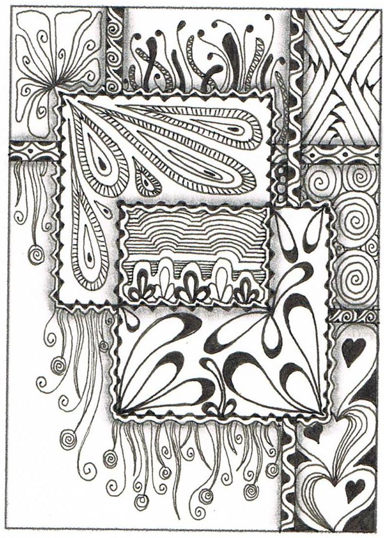 Creative Doodling with Judy West: ATC Online Swap 4 - Overlapping Shapes