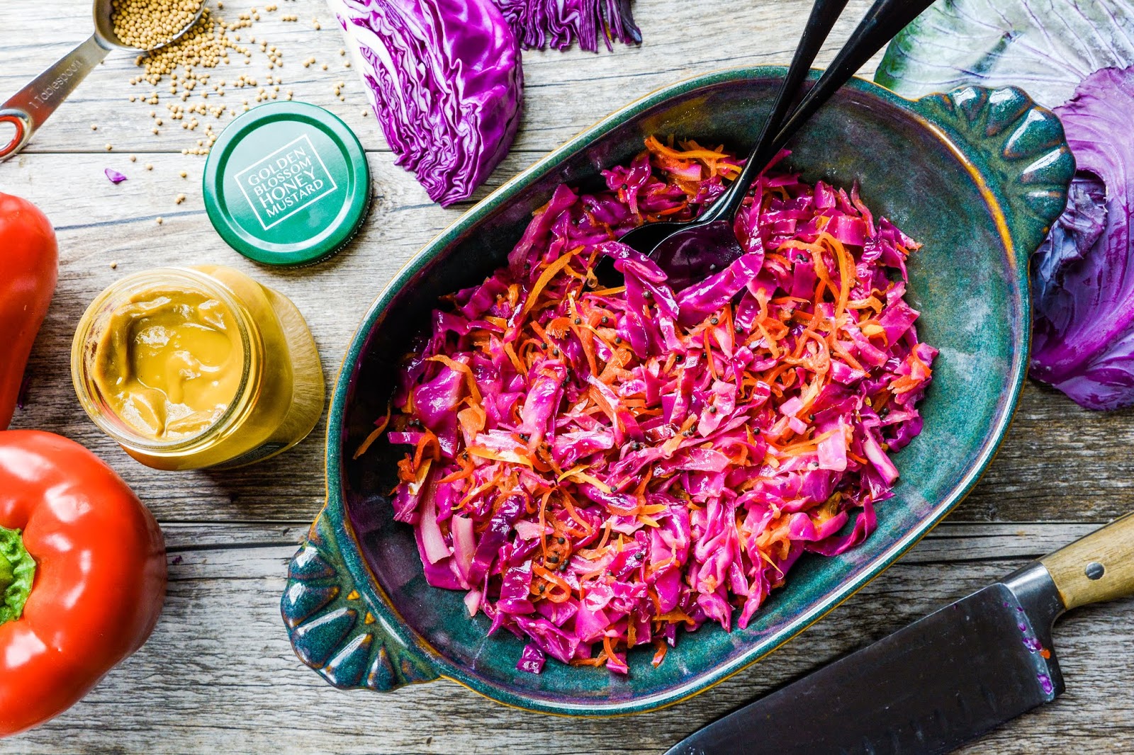 Red Cabbage and Pepper Slaw