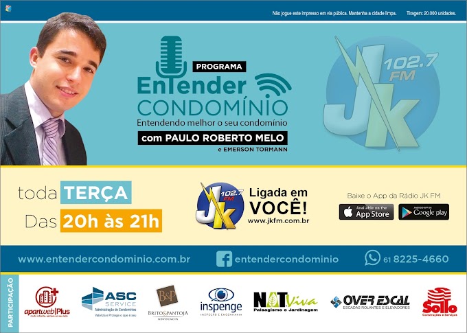 Estreia no dia 25/08 o programa Entender Condomínio na rádio JK FM