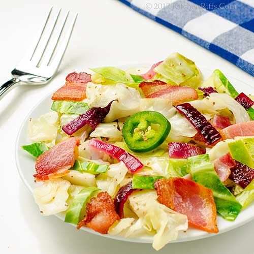 Kitchen Riffs Hot Bacon Coleslaw with (or without) Jalapeño