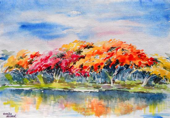 Tree Scape, painting by Sanika Dhanorkar ( part of her portfolio on www.indiaart.com )