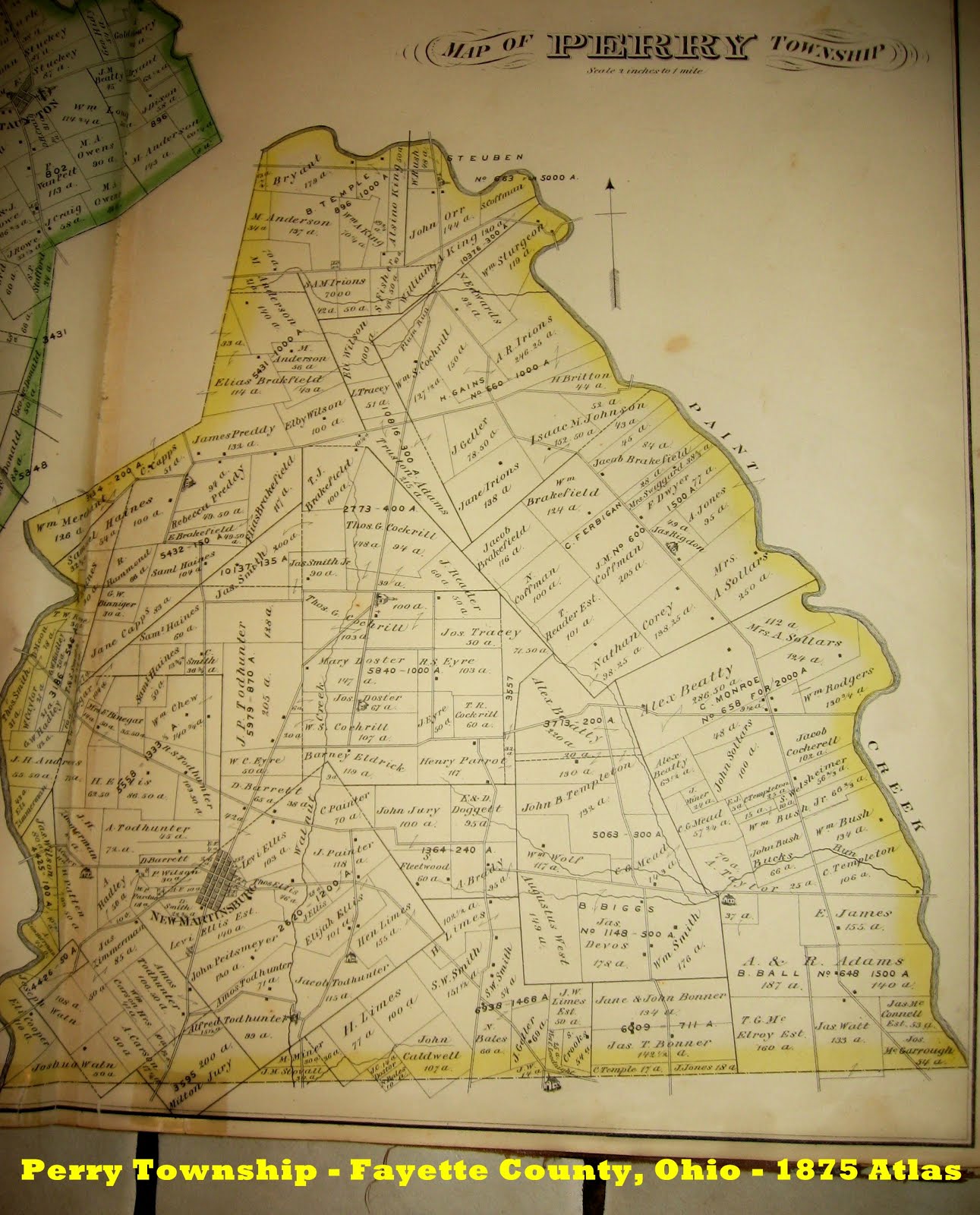 1875 Partial Lower Portion - Perry Township, Fayette County, Ohio Map