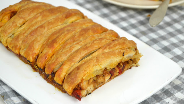 Trenza De Hojaldre Con Pollo Y Verduras
