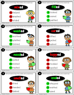 Teacher's Take-Out: FREE Sounds for -ed (t-d-ed) Activity