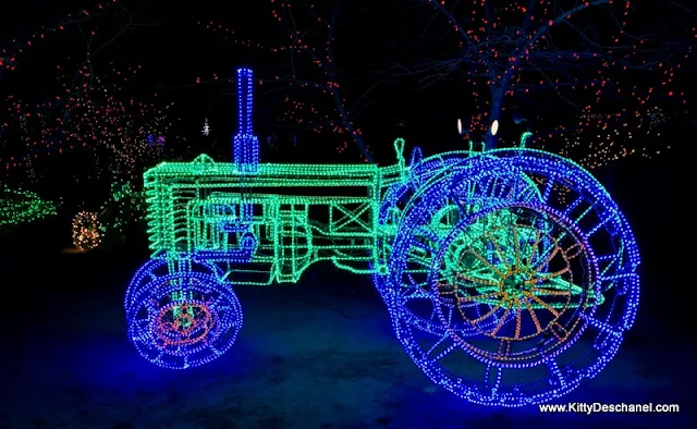 tractor made of christmas lights
