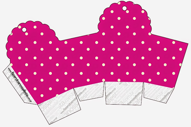 Caja para Cupcakes, Chocoltes o Golosinas de Fucsia y Verde. 