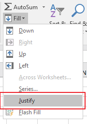 Menggabungkan Teks Excel dengan Fill Justify 3