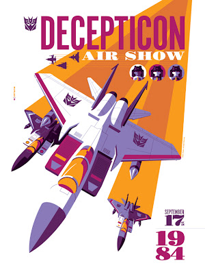Acidfree Gallery - “Decepticon Air Show” Transformers Standard Edition Screen Print by Tom Whalen