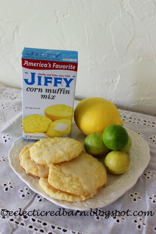 Eclectic Red Barn LemonLime Cornbread Cookies from Jiffy Muffin Mix