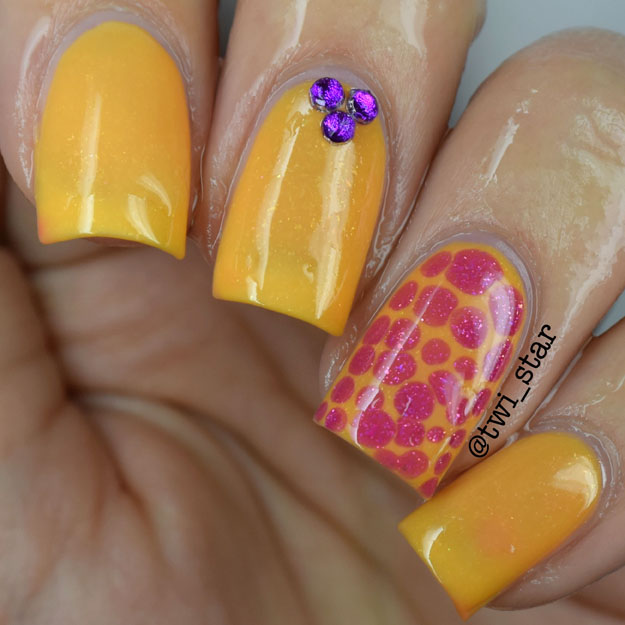 MidWest Lacquer Cincy Sunset Thermal polish swatch blobbicure tutorial
