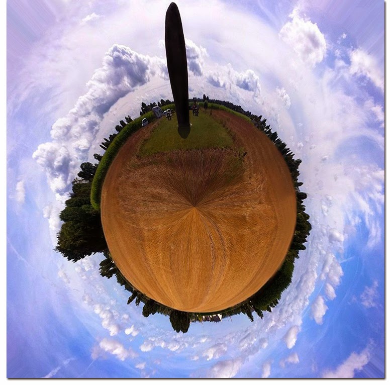 Stereograpic projection 360 degrees of the Menhir de Champ-Dolent