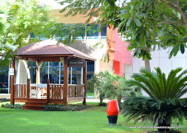 the open-air massage cabana
