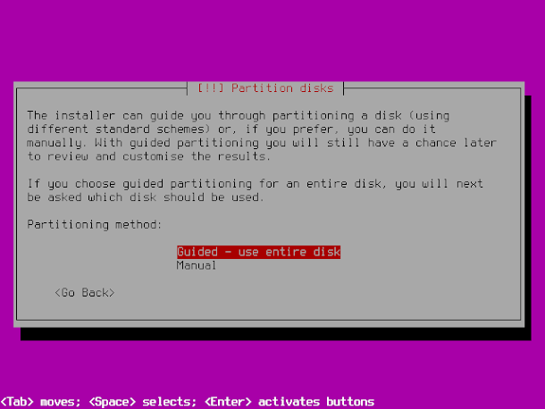 UbuntuBSDをインストール。インストールディスクの設定。