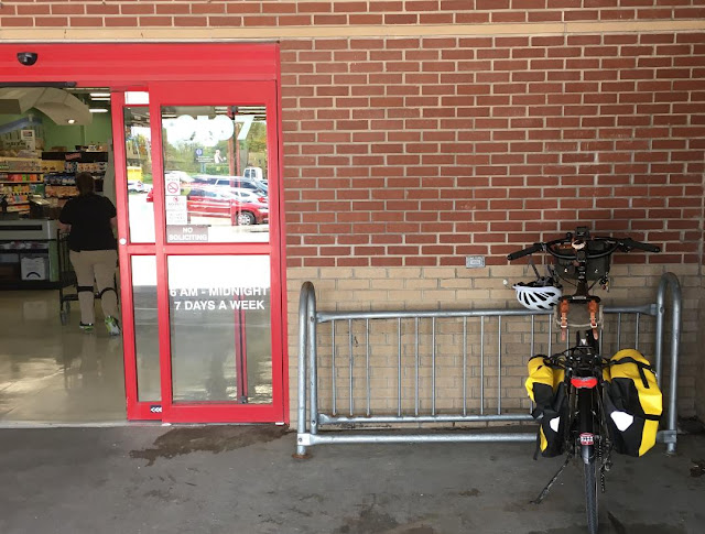 grocery shopping on a bike