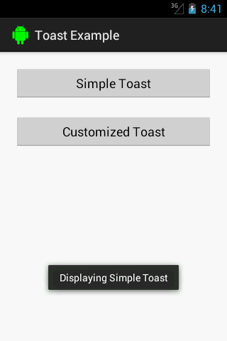 Android Simple Toast Message
