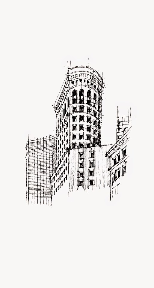Flatiron Building NYC Sketch  Android Best Wallpaper