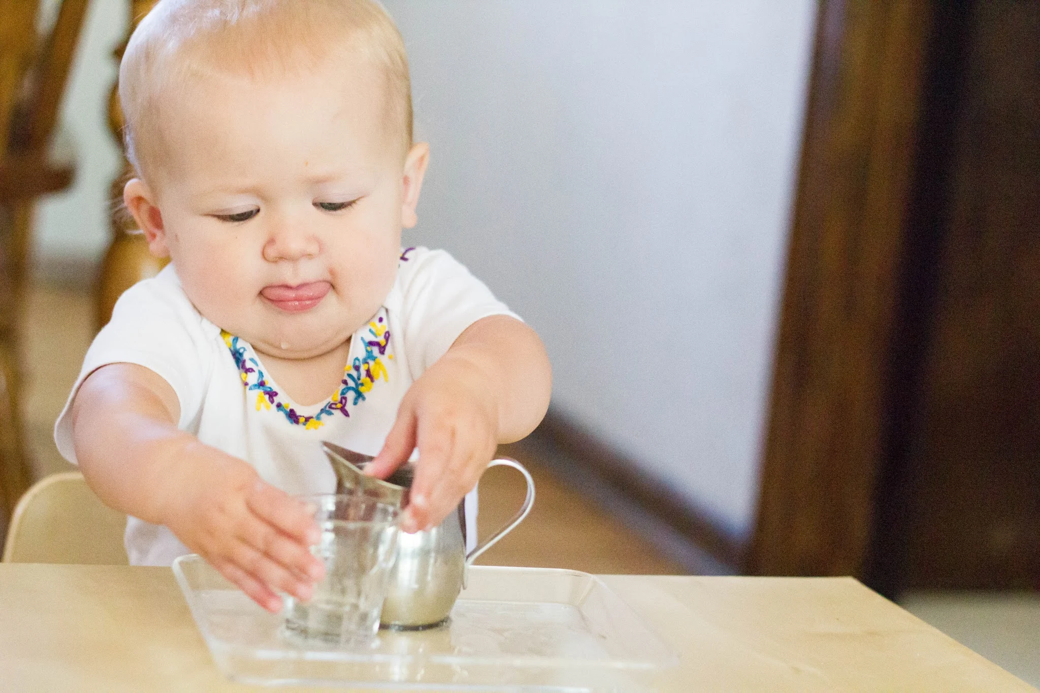 practical life toddler, Montessori, pouring