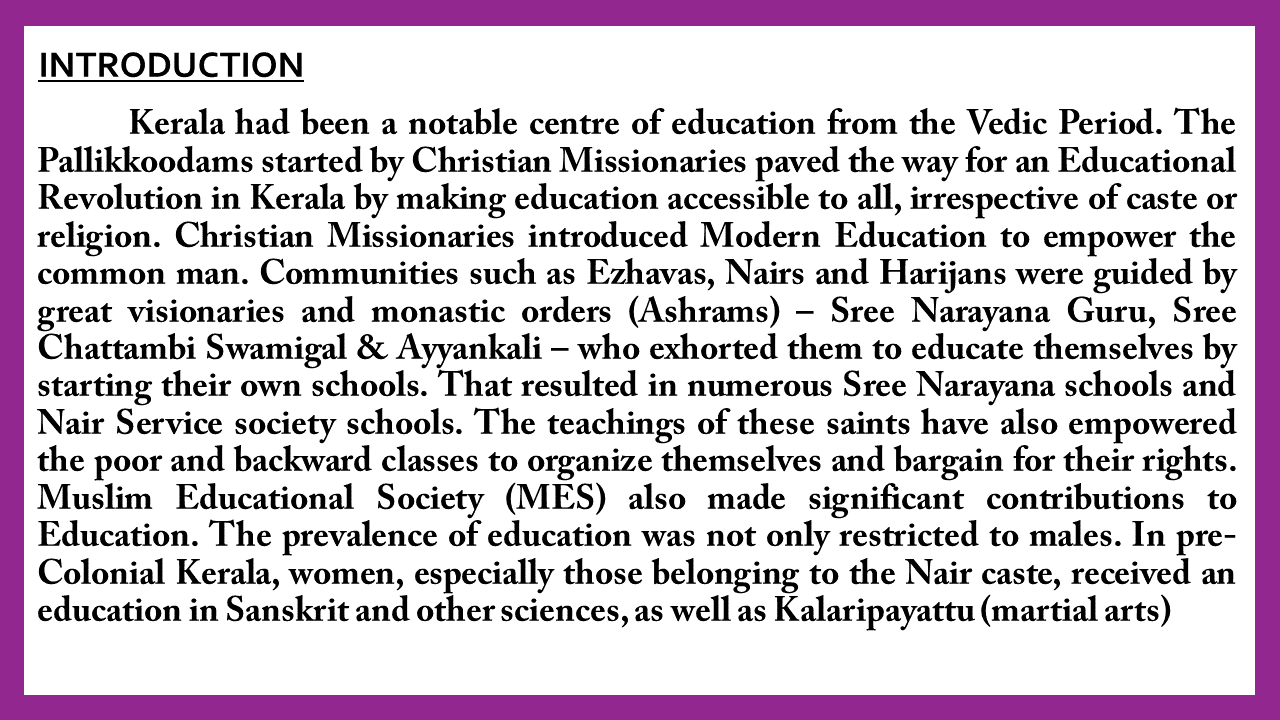 Images on Role of Education in Kerala Development EDUCATIONAL