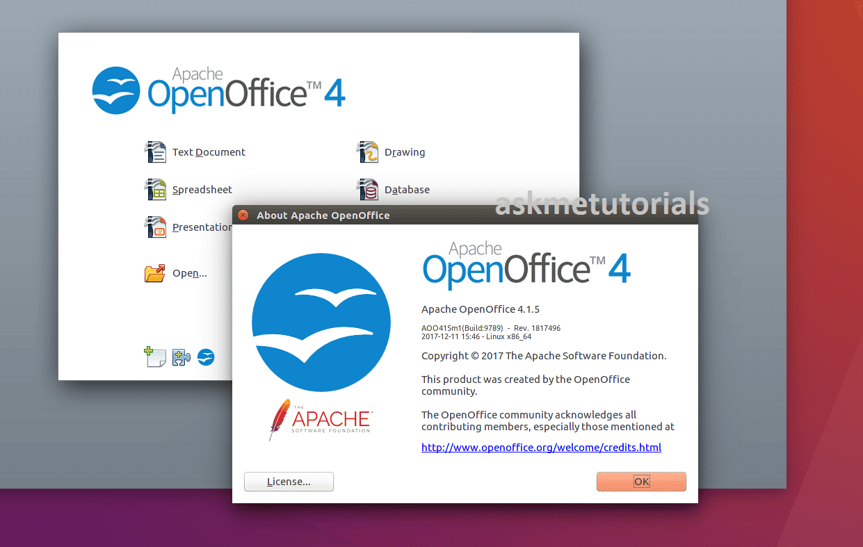 Install Apache Openoffice 4 1 5 On Ubuntu Linuxmint Fedora 27 Centos Askmetutorials