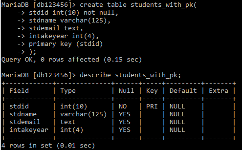 Database Laboratory: Create Table based on ERD