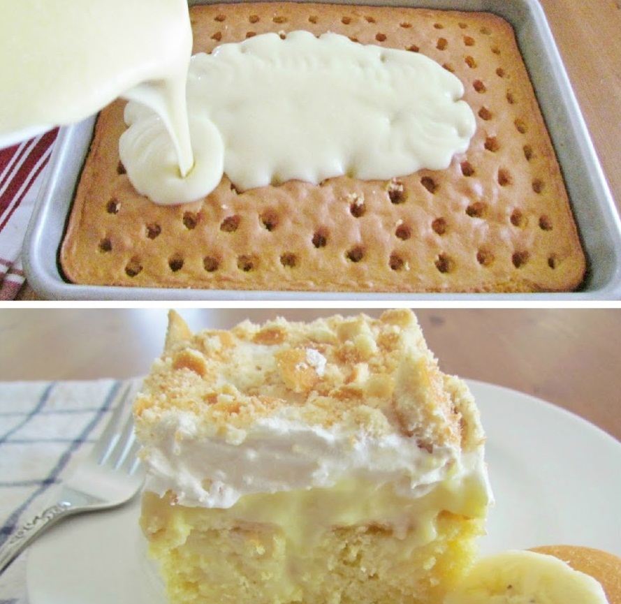 FOOD AND COOK Banana Pudding Poke Cake