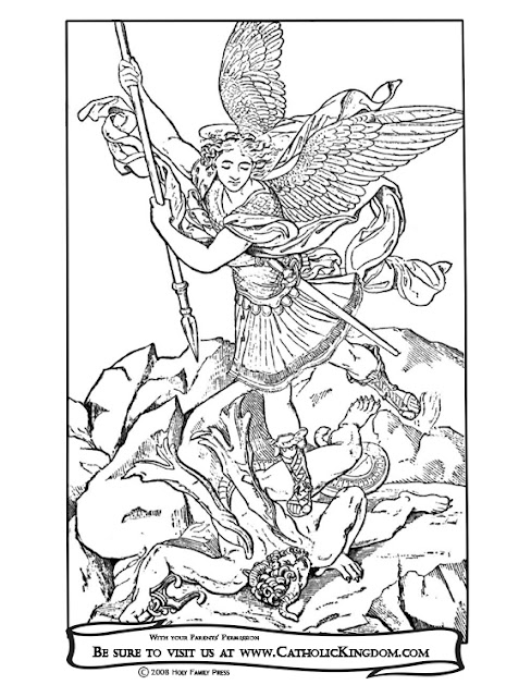 St Michael The Archangel Coloring Page Sketch Coloring Page