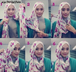 Tutorial Hijab Pashmina Bahan Sifon Motif Bunga Tutorial Hijab