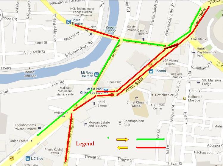 Anna Salai Chennai Map Sampath Speaking" - The Thoughts Of An Insurer From Thiruvallikkeni:  Traffic Changes In Anna Salai [Mount Road] Effective 19Th June 2013