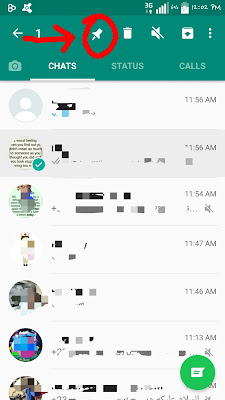 Pin your favorite contacts on whatsapp