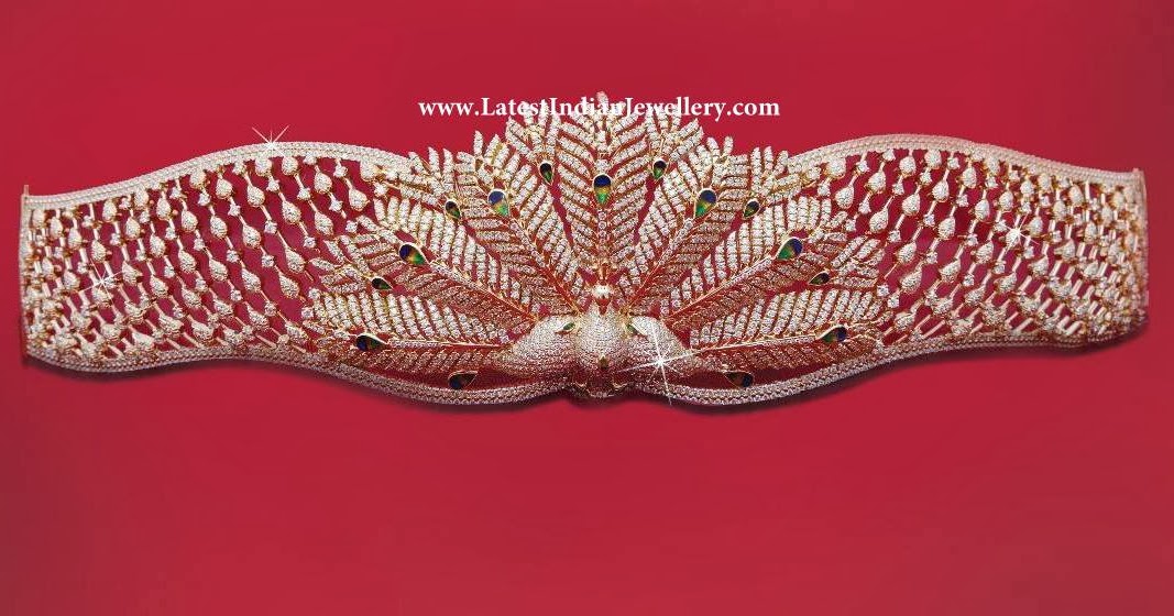 Peacock Design Diamond Waist Belt