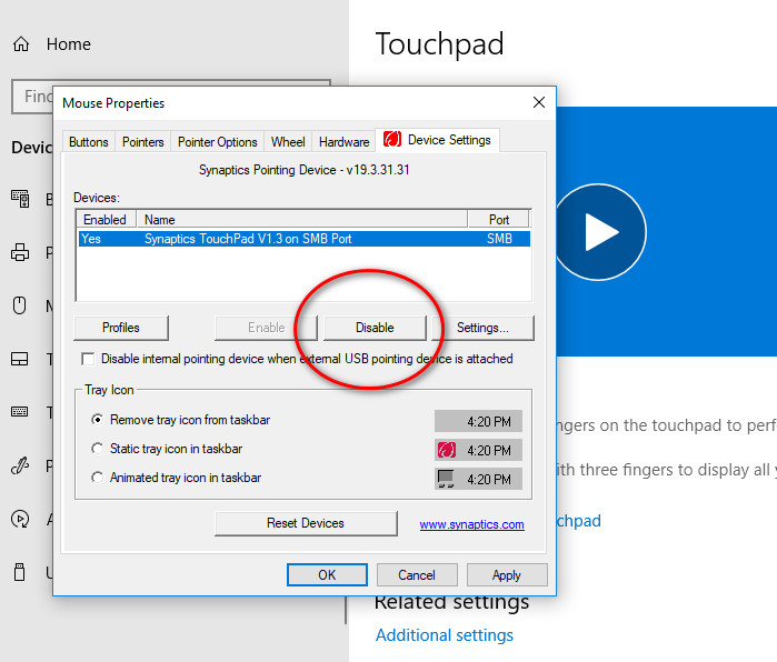 การปิด/เปิด TouchPad ของ HP Notebook บน Windows 10
