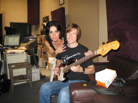 Jana Peri with Jacob Callis recording Recording Gallery Whore at Serious Business
