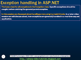 Sql server, .net and c# video tutorial: Part 69 – Exception Handling in ...