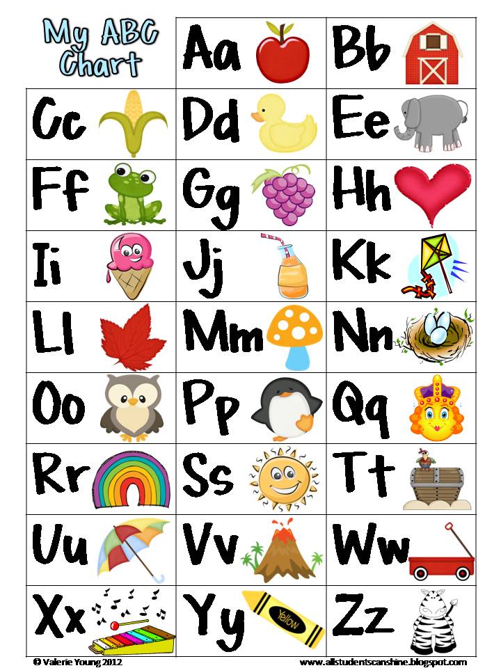 a to z alphabet chart with pictures