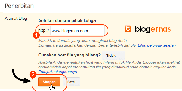 Cara Menghubungkan Domain Berbayar ke Blogspot