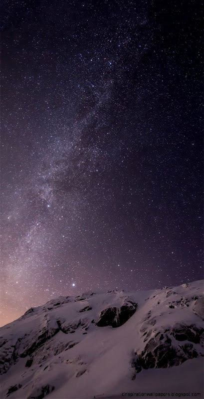 iOS 8 Milky Way Over Mountain Parallax Default iPhone 5 Wallpaper
